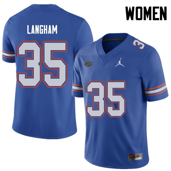 Jordan Brand Women #35 Malik Langham Florida Gators College Football Jerseys Royal